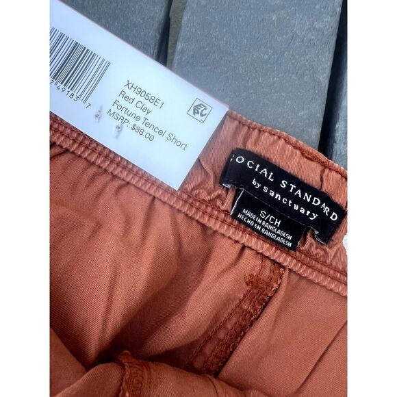 Sanctuary Fortune Tencel shorts, clay color, women's size S - Picture 8 of 8
